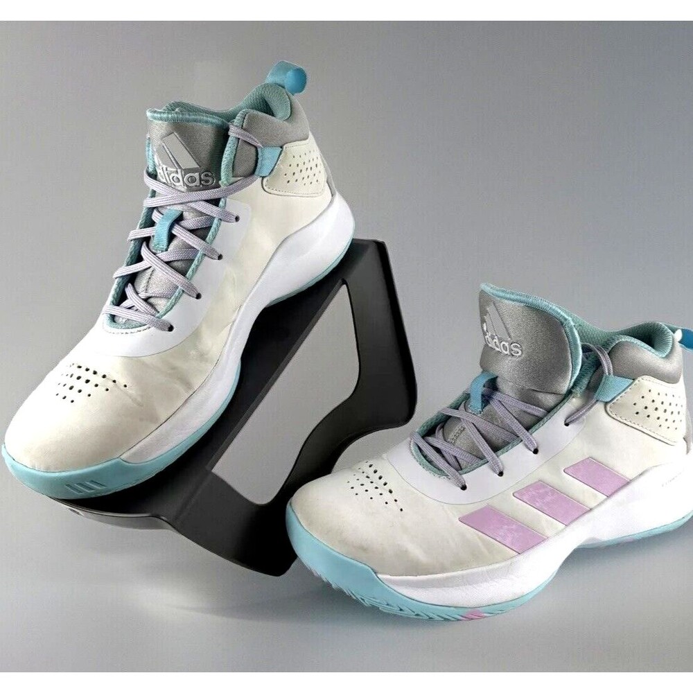 Adidas Girls Shoes Size US 6 Cross Em Up Basketball White Blue Purple Lavender